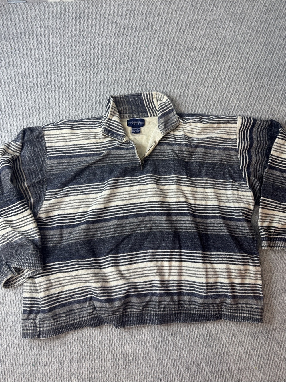 Givenchy Active Wear 90’s Quarter Zip Sz L Navy / Grey